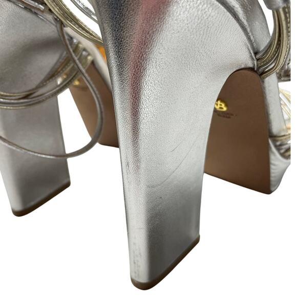 Veronic Beard Fletcher Metallic Chunky Platform Heel Sandals Two Tone Size 10.5M - Picture 6 of 9